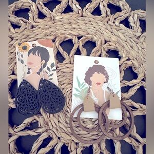 ♥️Boho Earrings Black and Brown 2-pair! New